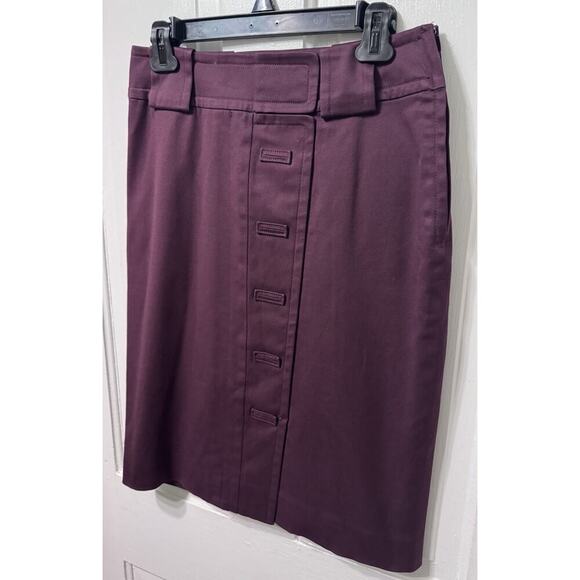 Yves Saint Laurent Rive Gauche Burgundy Pencil Skirt Size 40 - Picture 2 of 10